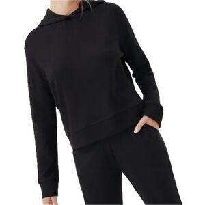 Pact Easy Airplane Hoodie Medium Black Organic Cotton Lightweight Travel EUC